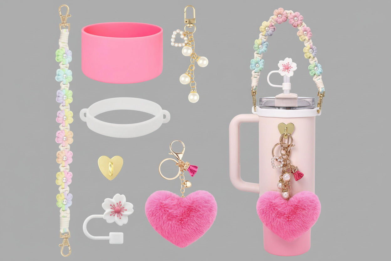 VIQWYIC 7-Piece Water Bottle Accessories Set for Stanley Cup 30oz & 40oz Tumblers