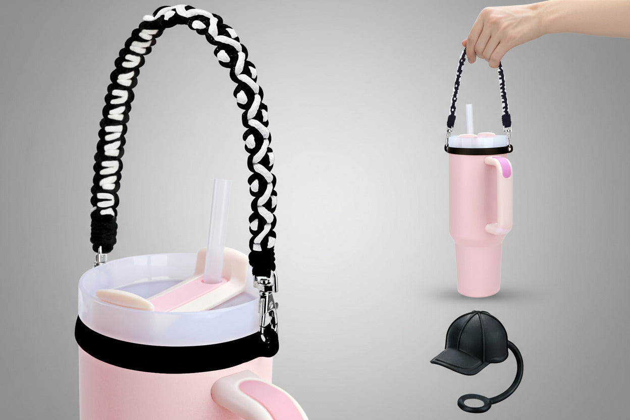 Boho Macrame Water Bottle Handle Compatible Most Water Bottles (8 to 40oz)