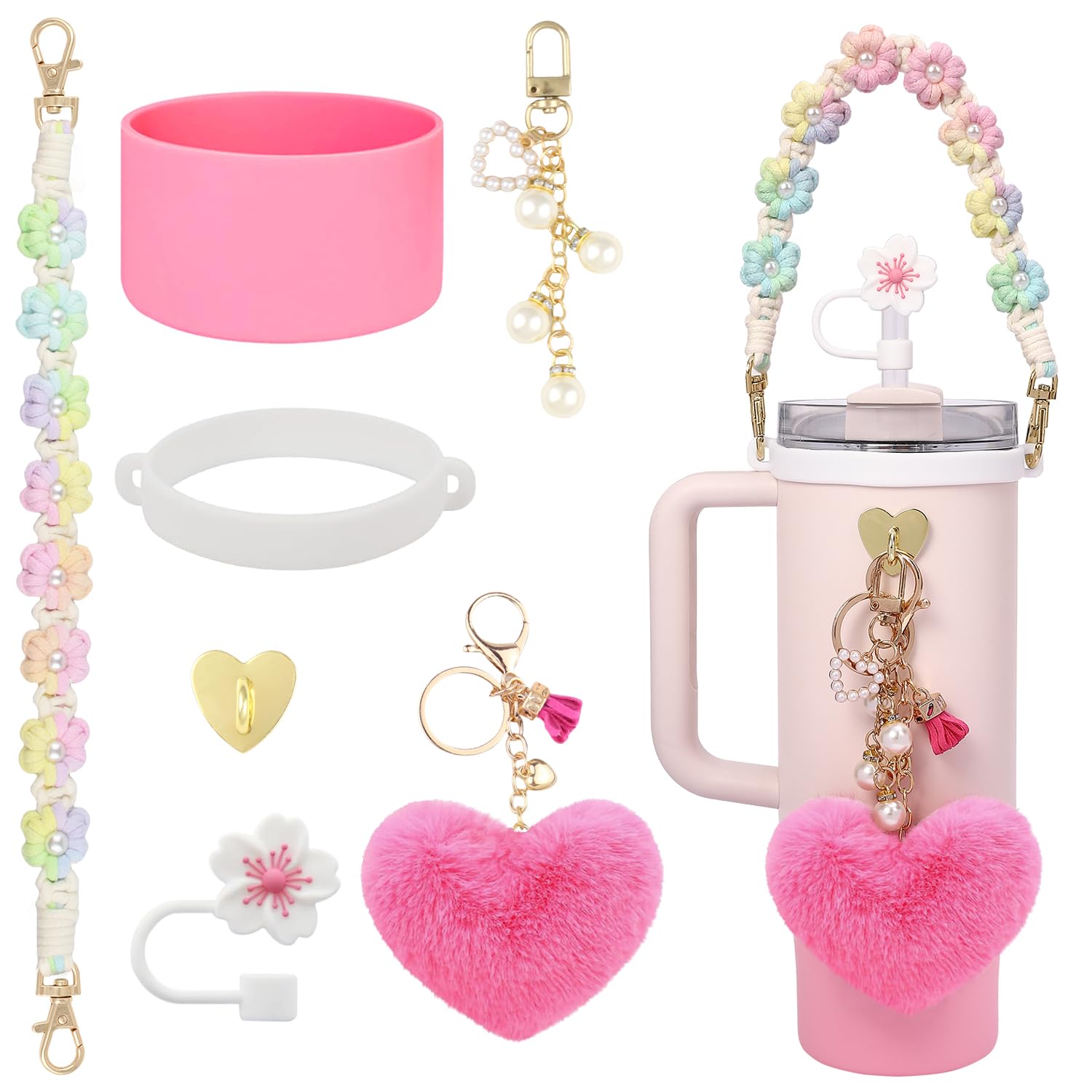 VIQWYIC 7-Piece Water Bottle Accessories Set for Stanley Cup 30oz & 40oz Tumblers